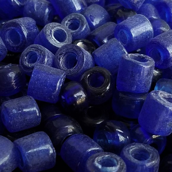 Last One! 72 COBALT BLUE Glass Crow BEADS - Picture 3 of 6